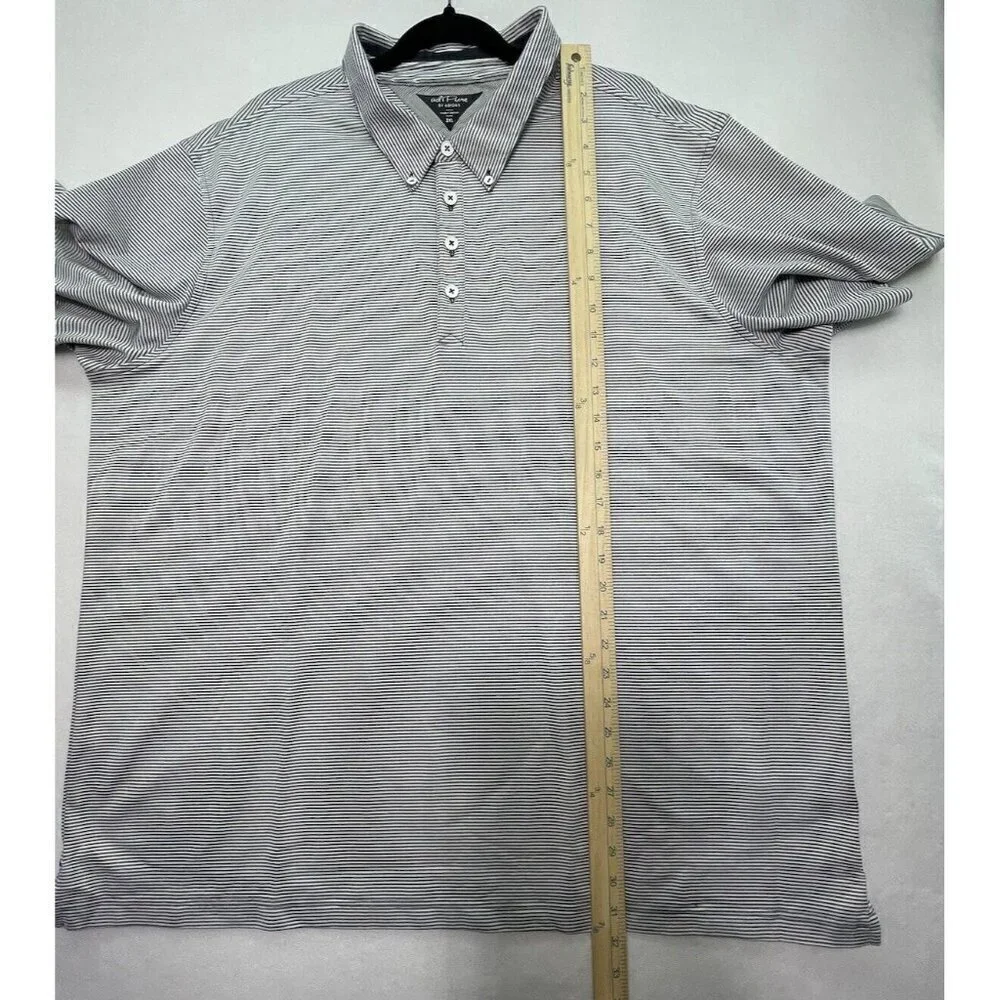 AdiPure by Adidas Men's Performance Polo Shirt Golf Sz 2XL Stretch White Striped